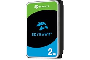 Seagate SkyHawk 2 To, Disque dur interne de surveillance HDD, 3,5" SATA 6 Gbit/s, 64 Mo mémoire cache, pour système de caméras de sécurité, services Rescue valables 3 ans (ST2000VX008)