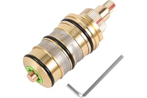 Ksrnsne Cartouche de Robinets Thermostatique De Douche et Poignée en Laiton Remplacement pour le pour Mitigeur Mélangeur Barre de Douche Mélangeur Douche Cartouche