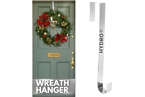 H HYDRO SIP Christmas Wreath Door Hanger, 12.5 Inches Metal Front Door Wreath Hook for Christmas Home Office Wall Wedding Wreaths or Decorations by Hydro.