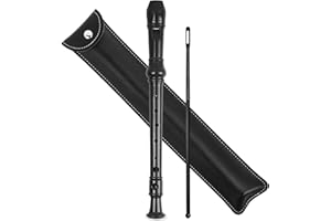 Mtzmy Recorder for Children, Beginners, Soprano, German Fingering, 8-Hole Flute for Adults, Recorder with Case, Cleaning Pen and Instruction Manual (2-Black)