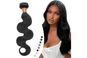 Elailite Extensiones Cabello Natural Cortina Rizada Brasileña Pelo Humano sin Clip para Mujer 1 Pieza 100g 45cm #1B Negro Natural