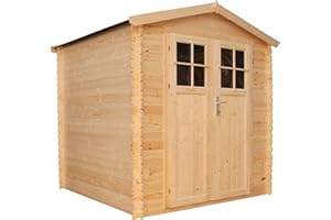 TIMBELA M343F Casetta da Giardino in Legno per Esterni con serratura di alta qualità - L216xL206xA218 cm/ 3.53 m2 - Piccola Casetta in Legno, Rimessa Attrezzi, Deposito Bici