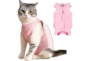 Eyeleaf Body Gatto Post Operatorio Sterilizzazione Tutina Gatto Post Operatoria per Ferite Addominali o Malattie della Pelle per Impedire Leccare Ferita L