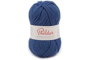 Phildar - Pelote de Laine Phil Sport - Laine à Tricoter - 51% Laine peignée,49% Acrylique - Aiguille n°4 - Couleur Navy