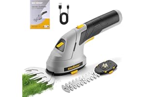 ENVENTOR Taille-Haies 2-en-1 sans Fil, 7,4V, 2000mAh, Lame de Taille-Haies et Ciseaux à Gazon, USB-C, 2 Lames Interchangeables, pour Haies, Arbustes & Bordures