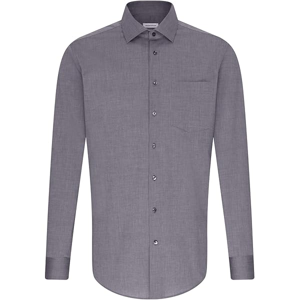 seidensticker Shaped Bügelfrei Kent Langarm Men's Business Shirt (Pack of 1), Colour: Blue, 45, Colour: Blue