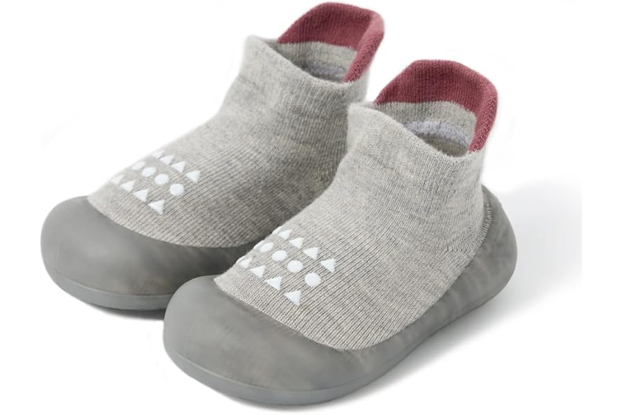 Bearbay Baby Walking Sock Shoes Infant Non-Slip Breathable Slippers with Soft Rubber Sole Baby Boys Girls Sneakers