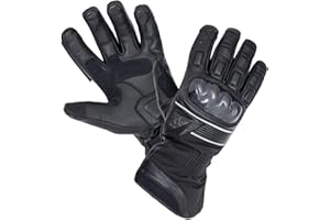 MAXAX ST-10 Gants Moto Hiver Homologués CE, Gant Scooter Tactile d’Hiver Homologué 1KP, Imperméable et Thermique avec Thinsulate, Cuir Véritable et Textile, Multi-Renforts, Femme et Homme