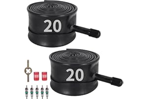 MTATCN Chambre à Air De VéLo 20x1.75/2.125, Chambres à Air Robustes pour VéLos BMX, VTT, Enfants, VéLo De Route, Montagne,Convient éGalement pour Les Tailles De Pneus 20x1.75/1.95/2.10/2.125-Lot De 2