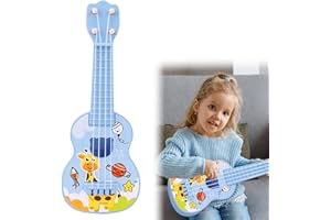 BODESHIS Ukulele for Kids, 21cm Deer Pattern Musical Instrument, Kid Guitar Toy for Toddlers Beginners, Mini Ukuleles for Early Music Education, Blue Kids Ukulele for Indoor Outdoor Play