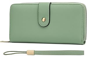 GAEKEAO Geldbörse Gross - Portemonnaie Mittelgroß Geldbeutel Damen Portmonee Leder Große Kapazität - mit RFID Schutz - mit 14 Kartenfächer und Kleingeldfach