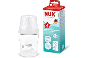 NUK Perfect Match Babyflaska | 0+ månader | 150 ml | Anti-kolikmatningsflaska | PP | Temperaturindikator