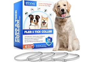 TKWWTY Dog Flea and Tick Collar, Flea Dogs Collar 4 Pcs, 24 Months Effective Protection, Adjustable Flea Treatment Cat, Waterproof Soft & Comfortable Dog Collar for All Dog Breeds and Sizes