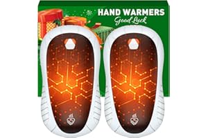 Calentador de Manos 5200mAh Fandliss, 3 Modos de Calientamanos Ajustables, 2 en 1 Calienta Manos Recargable Portátil, Regalos de Invierno para Hombres, Mujeres y Ancianos - Blanco y Negro