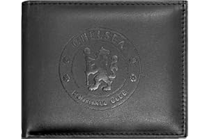 Chelsea FC - Geldbörse mit geprägtem Vereinswappen - Offizielles Merchandise - Schwarz - Schwarz - 11 x 9,5 cm