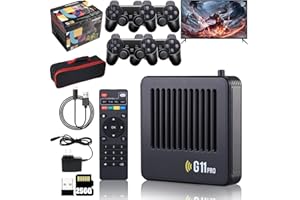 GIENSLRU Retrowave G11 Pro, G 11 Pro Retro Konsole, 4k HD Retro Wave G11 Pro, Retrowave G11 pro 100000 Spiele, Portable Plug & Play Video Games with 4 Wireless Dual Controllers (256G-Mit 4 Griffen)