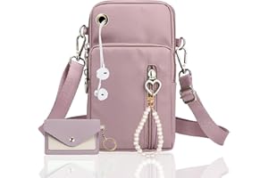 IJHYGD Handytasche Zum Umhängen Handytasche Zum Umhängen Mädchen Handytasche Geldbörse Zum Umhängen Kopfhörer Eingang Handytasche Mit Geldbörse Zum Umhängen Mit Perlen-Anhänger und Karte Tasche