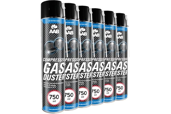 6 x AABCOOLING Bombe a Air Comprimé 750ml, Préparation en Spray, Sans Odeur Nettoyage PC, Enlever la Poussière, Bombe d'Air Sec, Aérosol de Rendement Élevé, Computer Cleaner, Ne Contient Pas de Fréon