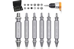 NOLACE Schraubenausdreher Set 6 Stück Schraubenausdreher mit Magnetischem Bithalter, Beschädigte Schraube Entferner Extraktor Set mit Stecknuss Adapter zum Entfernen leicht beschädigter Schrauben