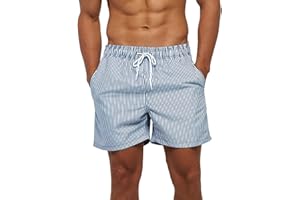 LEZUAN Bañador Hombre Corto con Bolsillo, Bañadores de Playa con Cordón, Bañadores de Natación Hidrófugo, Bañadores de Surf con Forro de Malla, Transpirable&Secado Rápido