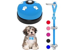 KEXIAVA 2 Unidades Timbres para Perros Timbre para Mascotas Perros Accesorios Timbre Perros Adiestramiento Timbre de Puerta para Perros para Salir al Aire Libre Campana de Tren (Azul claro)