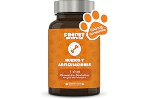 PROPET NUTRITION Condroprotector Perros y Gatos. Antiinflamatorio Gran Concentración. Glucosamina, Condroitina, Colágeno, 10 Vitaminas, Cúrcuma. 120 Comprimidos. Sin Azúcar. Fortalece las Articulaciones de tu Mascota