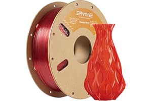 ERYONE PETG Filament 1.75mm, Imprimante 3D Filament PETG 1KG,+/-0.03mm, Rouge transparent