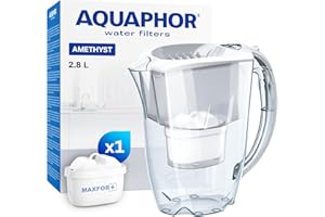 AQUAPHOR Jarra Filtradora de Agua Amethyst con 1 Filtro MAXFOR+ 200L - 2.8L - Blanco