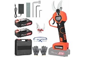 Vothen Electric Pruning Shears with 2Pcs 2.0Ah Batteries - 21V Cordless Battery Secateurs for Effortless Tree Trimming - Cuts Branches up to 40mm Diameter - Garden Pruner Scissors