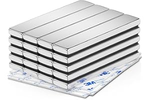 VNDUEEY Magnets Strong, 20 Pack Heavy Duty Neodymium Magnets, Powerful Rectangular Magnetic Strips with Double-Sided Adhesive for Office, Garage, Kitchen, DIY Craft, Whiteboard, Fridge, 60x10x3mm