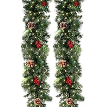 Guirlande Sapin De Noël 10m + 24 Nœuds - Décoration Intérieur/extérieur - Fil Métallique Façon Sapin - Blanche, Continue