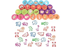 EYSCOTA 26Pcs Assorted Stamps for Kids Self-Ink Stamps, Ocean Life and Zoo Animal Stampers Self Inking Stamps for Party Favor, Carnival Prizes, School