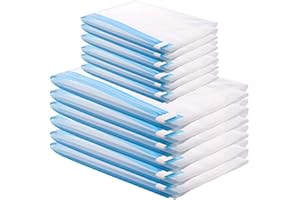 GQC 12 Set Reise-Kompressionsbeutel, 2 Größen (60x40cm, 50x35cm) Aufbewahrungsbeutel zum Rollen für Kleidung, Decken, Handtücher, Rollen per Hand ohne Staubsauger