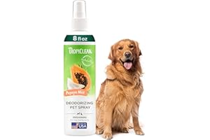 TropiClean Deodorante Spray per Animali Domestici, Cani & Gatti - Profumo che Dura a Lungo - Senza Parabeni e Coloranti - Papaya, 236 ml