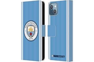 Head Case Designs Officially Licensed Manchester City Man City FC Home 2023/24 Badge Kit Leather Book Wallet Case Cover Compatible With Apple iPhone 13