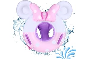 WIRHAUT Baby Swimming Ring, Inflatable Baby Swimming Float with Soft Safety Swim Seat, Leak-proof Baby Pool Float with Bell for Newborn Toddler 6-36 Months