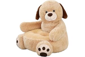 BLOGIIUP Toddler Chair Toddler Recliner Chair Kids Sofa Cute Cartoon Duck Toddler Armchair Plush Animal Play Sofa for Baby Bedroom Furniture Home Decor 20x20x18 Inch (Brown dog)