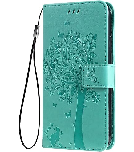 Custodia Portafoglio RankOne Per OPPO A9/A5 2020, Pelle Con Porta Carte E Cavalletto, Design Rosa Verde