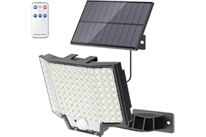 SIGRILL Solarlampen für Außen, 126 LED Solarstrahler Außen Solarlampe mit Bewegungsmelder, IP67 Wasserdichte Solarstrahler mit Bewegungsmelder, Solarlampe Außen für Hof, Terrasse und Garten (1 Stück)