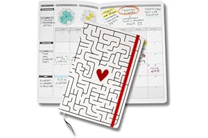 LIFE PLANNER PLAN IT, DO IT! Life Planner, Agenda Motivazionale Made in Italy, Agenda 16 Mesi, da Settembre 2025 a Dicembre 2026, Planner Settimanale e Mensile, Spazi Dedicati a Pensieri e Riflessioni (Heart Maze)