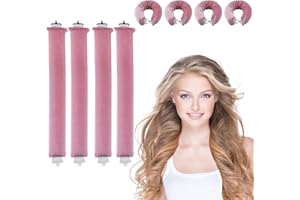 VICBOU 4 PCS Cheveux Boucle Sans Chaleur, Bigoudis de Sommeil doux, Fer à boucler la nuit pour cheveux longs, DIY Boucleur a Cheveux Sans Chaleur pour Cheveux Longs, Courts, Raides ou Bouclés