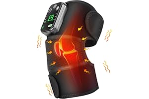 ANTREATU Knee Massager Joint Pain Relief 3-in-1 Cordless Knee Heat Pads for Pain Relief 3-Intensity Vibration with Temperature Control Knee Warmers Suitable for Elbow and Shoulder as Well (Black)