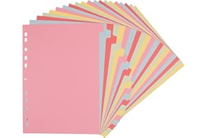 Elba A4 20-Part Card Dividers – Assorted Colours, Multi-Punched, 240gsm Recyclable Manilla
