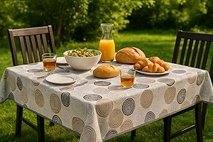 texpot Cerata 140 x 180 cm, owalna, z kółkami, zmywalna, z obszyciem, poliester, obrus ogrodowy