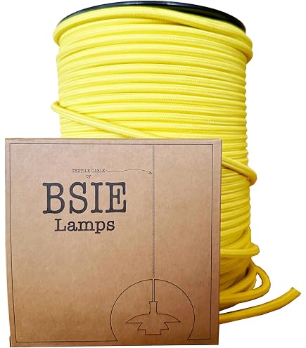 Stoffkabel Für Lampen – 2-adrig, 0,75 Mm² – Gelb – 5 Meter – Made In Italy