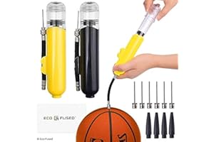 ECO-FUSED 2x Inflador - Súper Compacto - Acción Doble (Infla cuando Empujas y cuando Halas) - Para Pelotas de Deporte (Balones de Basquetbol, Fútbol, Soccer, Voleibol, etc.) e Inflables