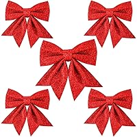 Noeud Rouge Noel Porte, Noeud De Ruban Décoratifs Noel, Grand Ruban