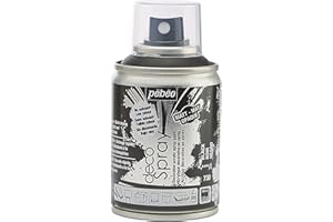 PEBEO - Peinture Acrylique en Spray - Pour la Décoration Multi Supports en Intérieur et Extérieur - Base Eau, Faible Odeur - 100 ml - Finition Mate - Coloris Noir