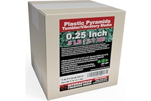 INTERACTIVIA 1/4 inch Green Plastic Resin Pyramid (Approx 320 grit) Tumbling Or Vibratory Media 4.7 lbs/2.1 kg | Includes a (Clean, Dry and Store) Bag | for use in Vibrating Tumbler Or Rotating Tumbler