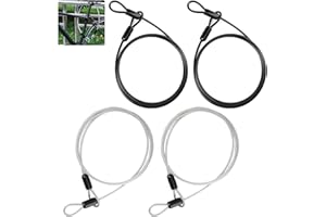 LUMINARYLAIR 4 Pezzi Cavo di Sicurezza Lungo per Lucchetti, 3mm×100cm Cavo in Acciaio Rivestito Plastica Sicurezza, Acciaio Intrecciato Cavetto a Doppio Anello, per Mobili da Giardino,Mobili da Terrazza,Bicicletta